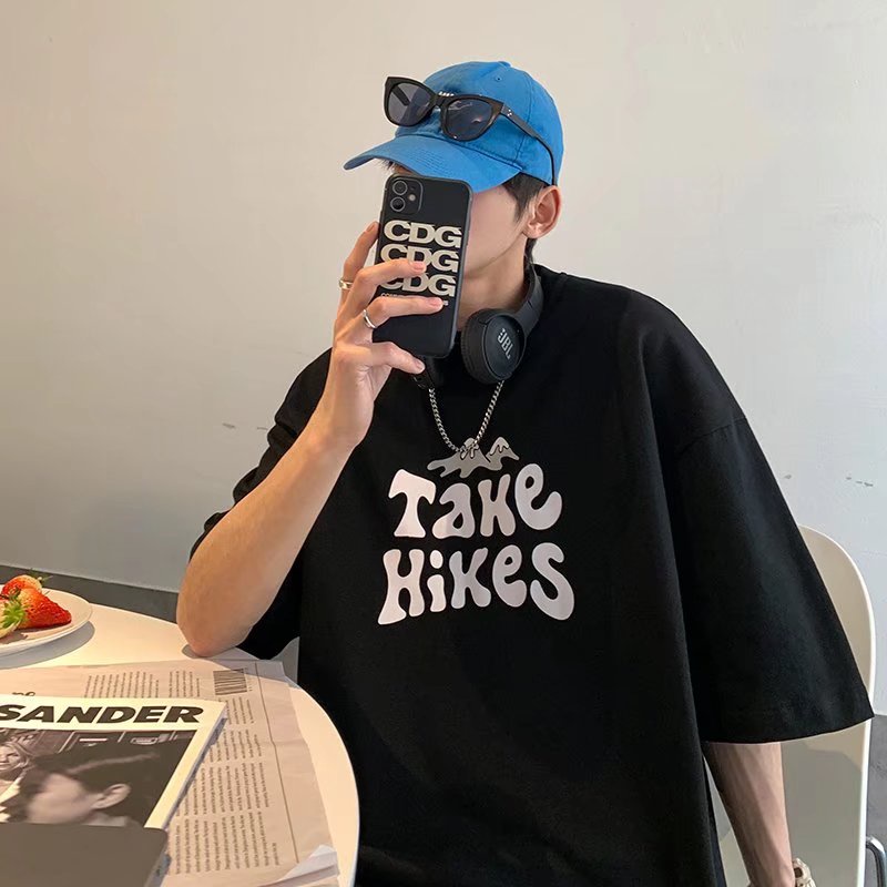 Áo Thun Tay Ngắn Cổ Tròn Dáng Rộng Thời Trang Mùa Hè Phong Cách Âu Mỹ Size M-8XL