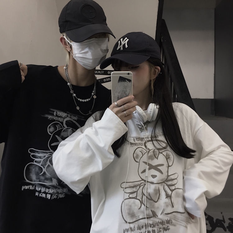 [Mã 11FASHIONSALE1 giảm 10K đơn 50K] 【Keroro】ÁO phông dài tay nam nữ form rộng hoạt tiết gấu đáng yêu mặc đôi siêu đẹp | BigBuy360 - bigbuy360.vn