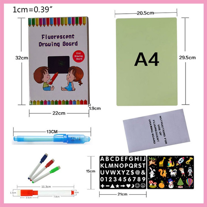 Bảng Vẽ Huỳnh Quang zzz A3 A4 A5 Dành Cho Trẻ Em