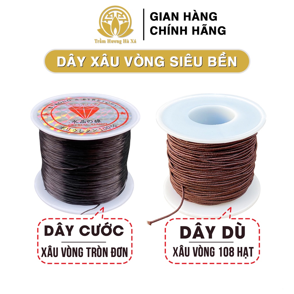 Cuộn dây co giãn Trầm Hương HÀ XÁ dùng để xâu vòng tay, vòng cổ bền đẹp