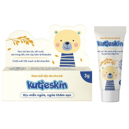 Kutieskin 3gr - Kem bôi dịu da cho bé:bôi muỗi đốt, côn trùng cắn, rôm sảy - Hoàn toàn thiên nhiên