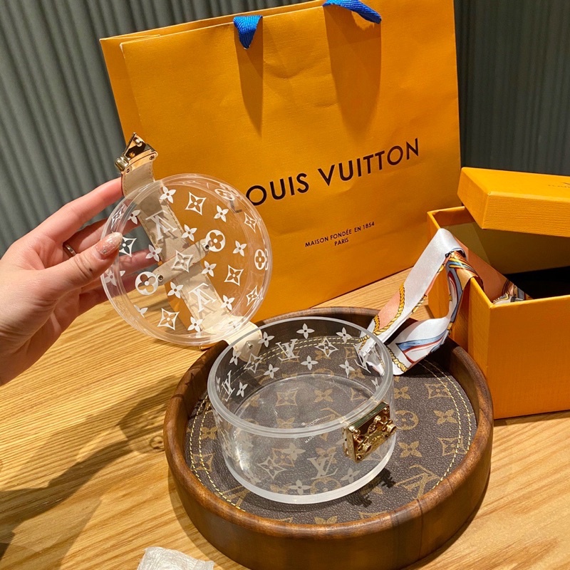 Túi xách nữ hình hộp tròn chất liệu nhựa cao cấp quai da thật thương hiệu Louis Vuitton LV hàng vip 1-1