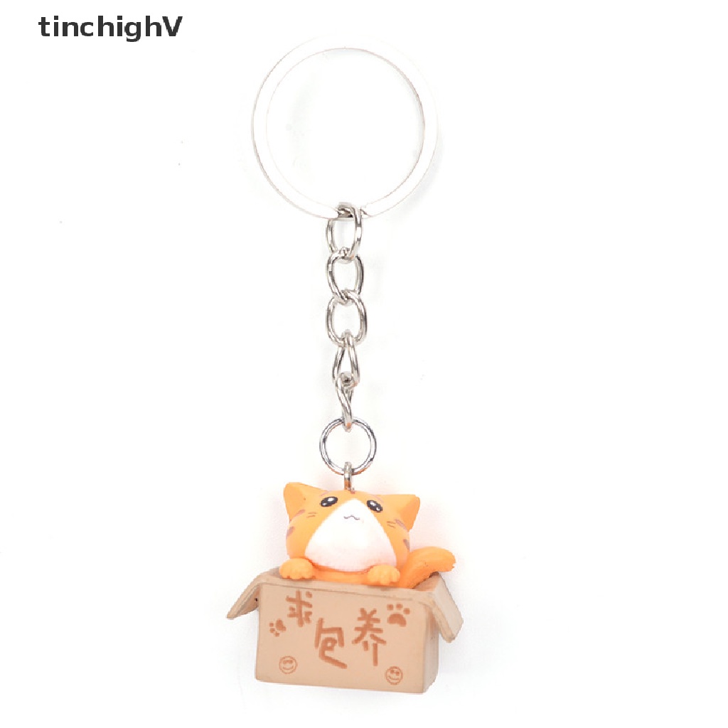 Set 4 Móc Khóa Hình Mèo Hoạt Hình Dễ Thương