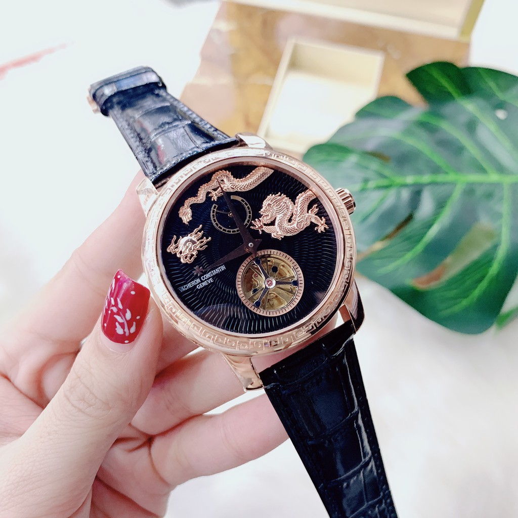 ĐỒNG HỒ NAM DRAGON VACHERON MÁY CƠ , MẶT HÌNH RỒNG SANG TRỌNG