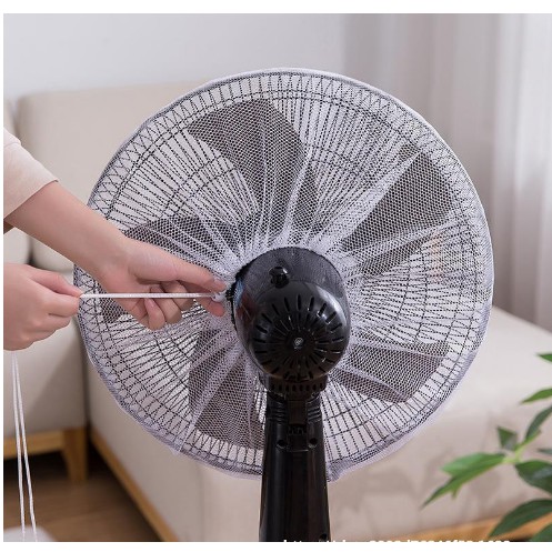 Lưới bọc quạt họa tiết loại to tối đa 50cm có dây kéo an toàn cho trẻ nhỏ