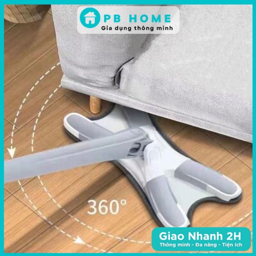 Cây Lau Nhà Thông Minh, Cây Lau Nhà Tự Vắt Xoay 360 Độ Hình CÁNH BƯỚM Cao Cấp