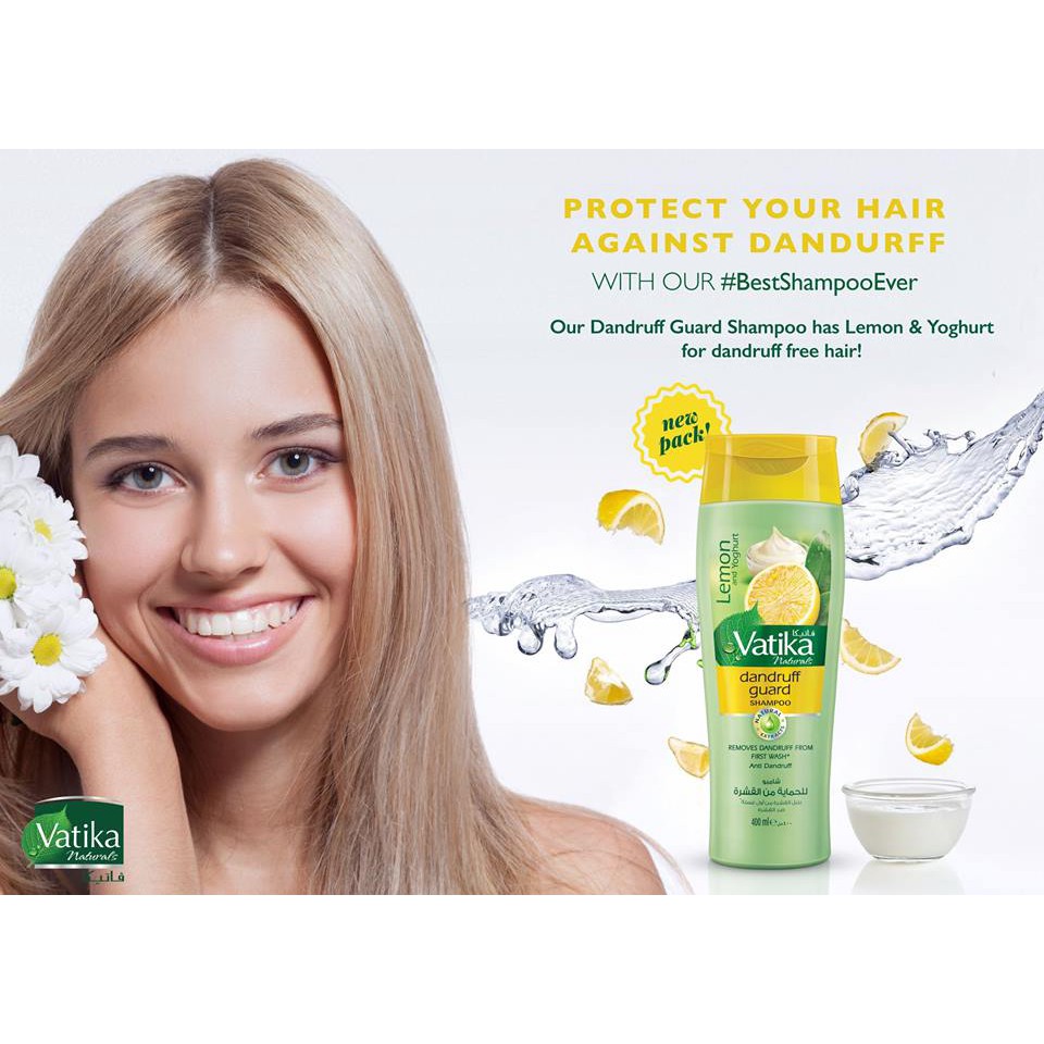 Dầu gội cho tóc gàu chiết xuất chanh và sữa chua Vatika Dandruff Guard