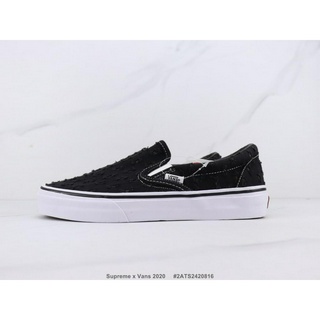 Giày Sneaker Màu Đen Không Dây Supreme X Vans 2020 Size 35-44