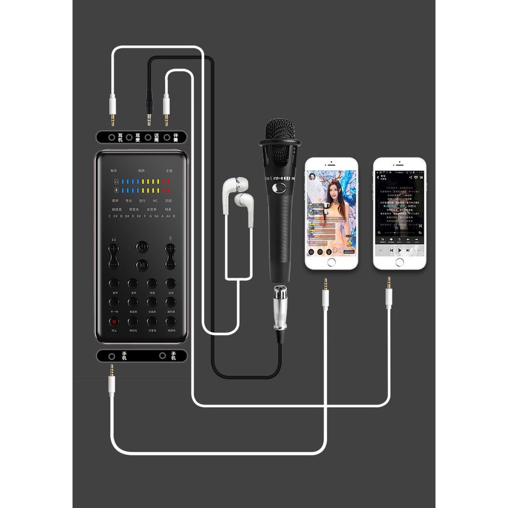 Thiết Bị Hát Auto Tune Live Stream Sound Card Mobile K600