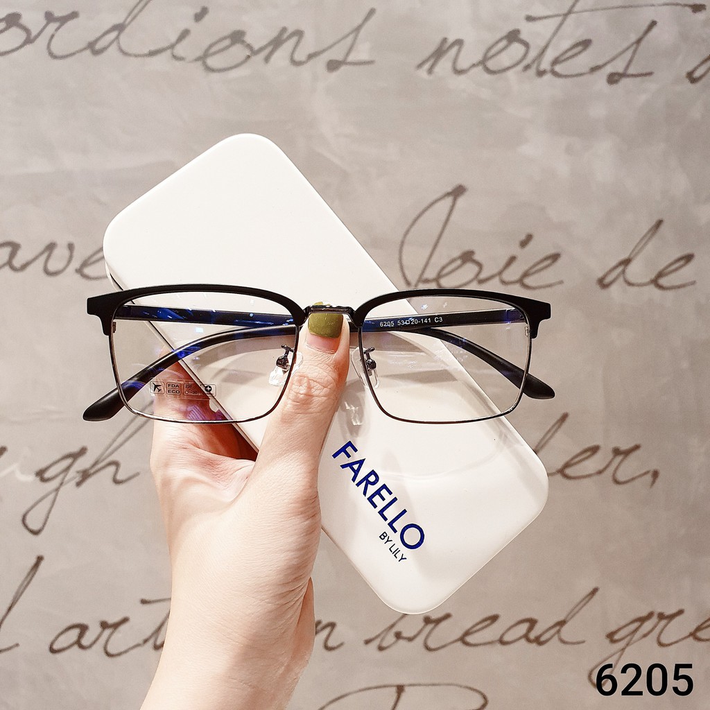 Gọng kính cận mắt vuông thời trang nam nữ Lilyeyewear chất nhựa dẻo cao cấp nhiều màu 6205 | BigBuy360 - bigbuy360.vn