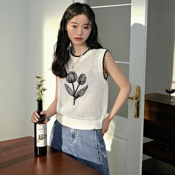 Áo Dệt Kim Sát Nách Thời Trang Trẻ Trung Cá Tính