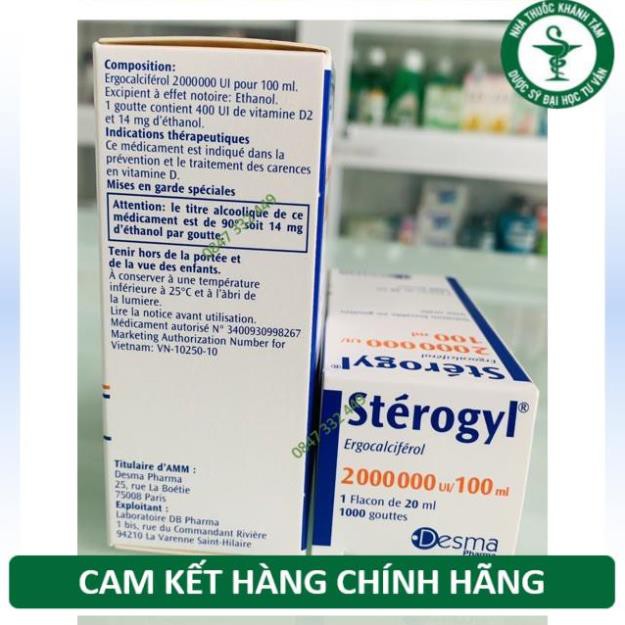 Vitamin D Sterogyl 100ml- bé từ sơ sinh tới 18 tháng của Pháp