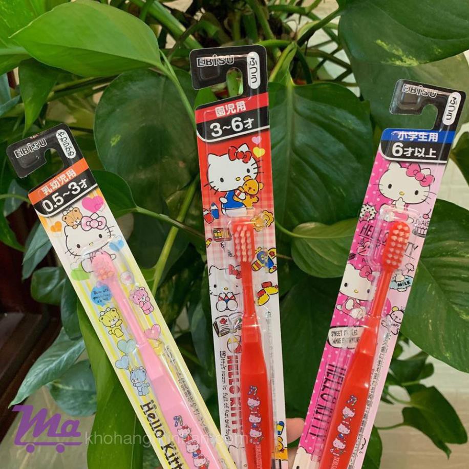 Bàn chải đánh răng trẻ em Hello Kitty (trên 3 tuổi)⚡𝗙𝗥𝗘𝗘 𝗦𝗛𝗜𝗣 ⚡Thiết kế siêu đáng yêu, đảm bảo các bé sẽ thích m