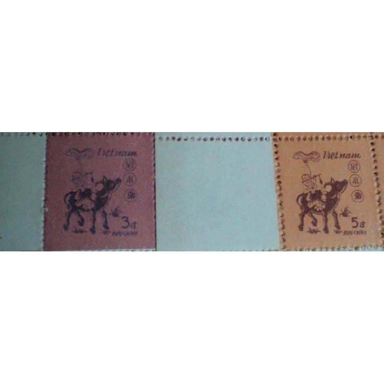 Tem sưu tập MS 459 Tem Việt Nam Tết Ất Sửu 1985 ( 2 tem )