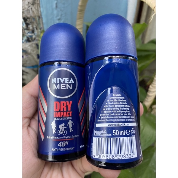 [ Date 2024 ] Lăn khử mùi nivea men Dry Impact 50ml chính hãng