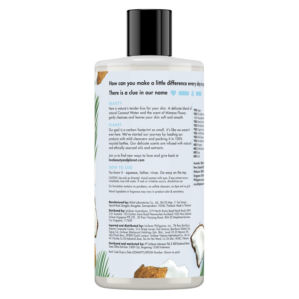 Sữa Tắm Love Beauty & Planet Chăm Sóc Da Từ Thiên Nhiên Mềm Mịn Petal Soft Với 100% Dừa Tươi Organic 400Ml | BigBuy360 - bigbuy360.vn