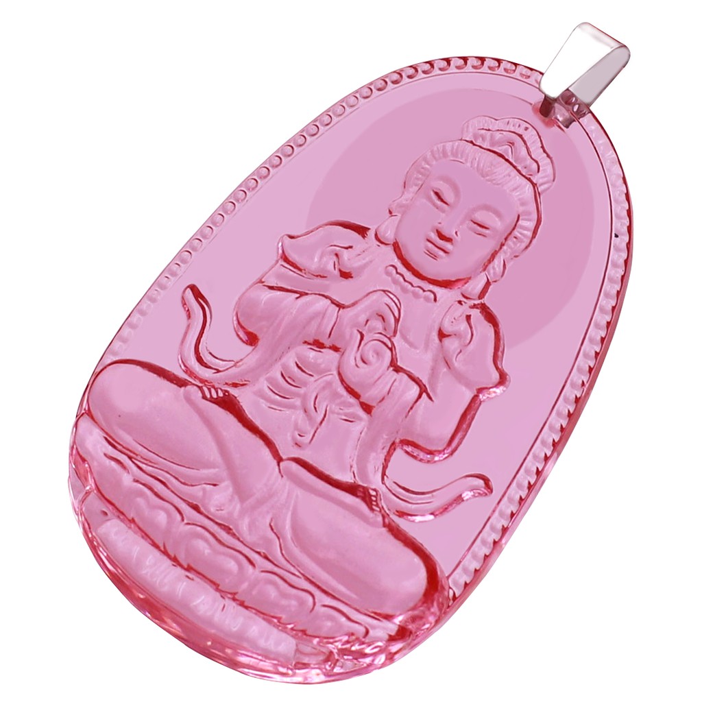 Mặt Phật Đại nhật như lai Pha lê hồng 3.6 cm MFHPB3 - Hộ mệnh tuổi Mùi và Thân