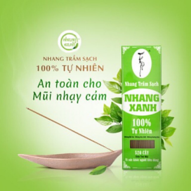 Nhang xanh 30cm (550 cây/hộp) tăm đỏ, nhang thiền tự nhiên