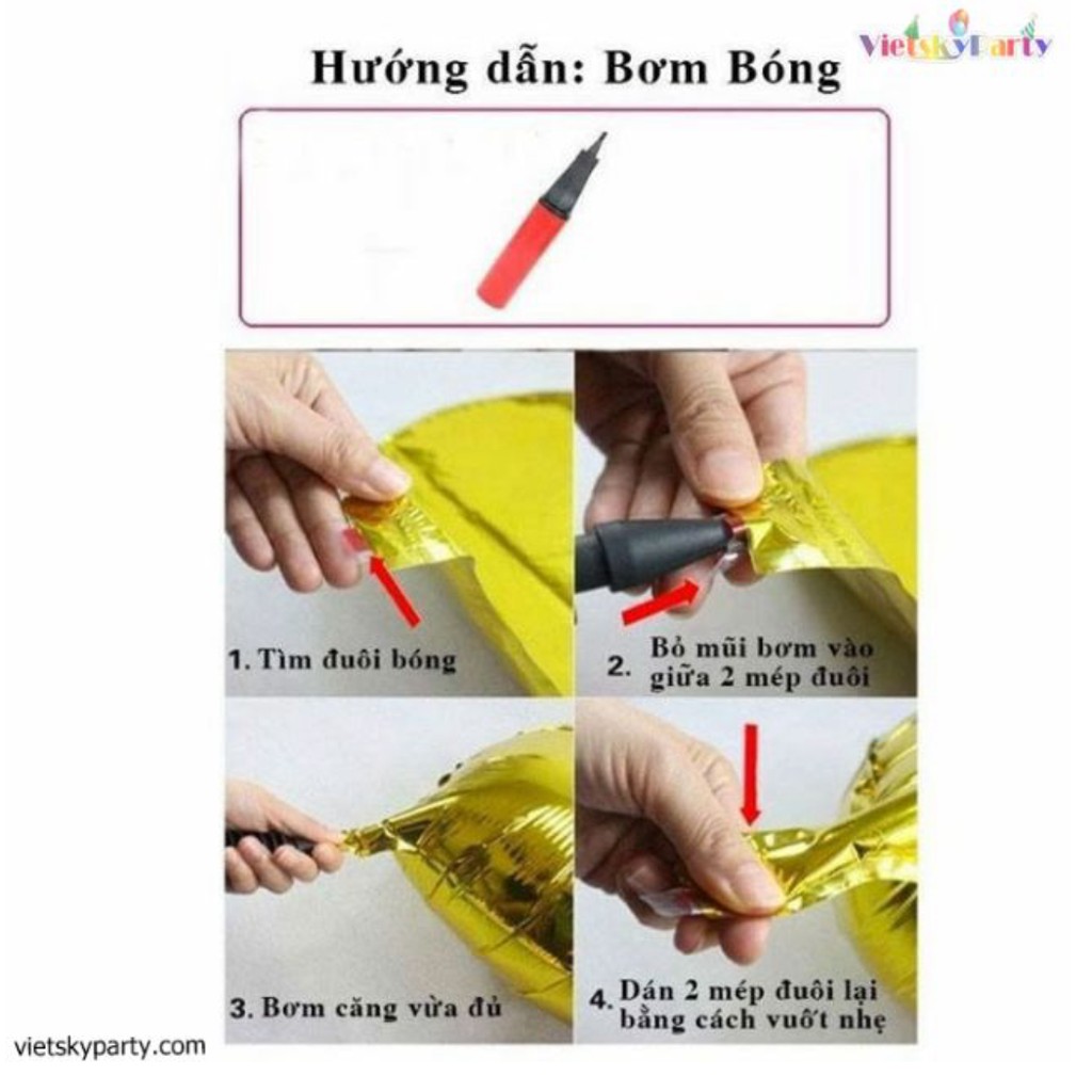 Đồ bơm bong bóng kiếng, bóng chữ bóng cao su loại lớn