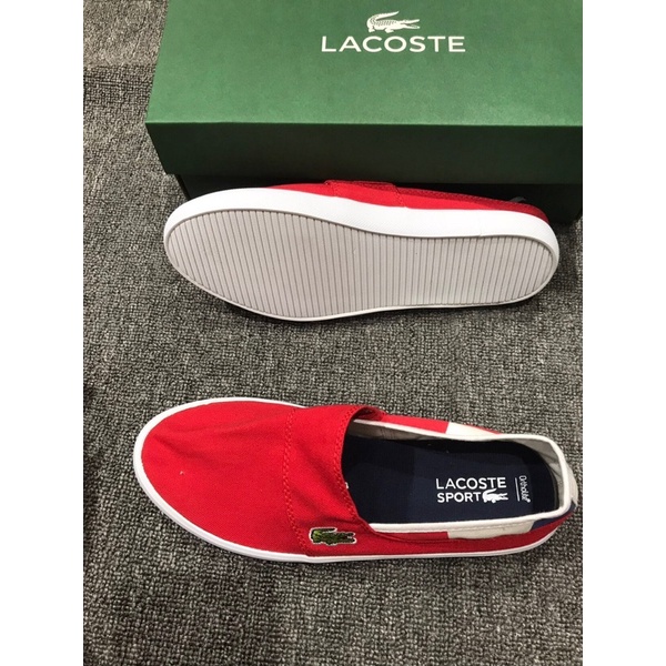 giày lười vải nam nữ đế bệt miệng rộng vải mềm lacoste