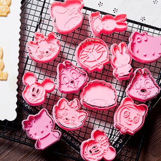 Bộ 2 Khuôn Làm Bánh 3D Bằng Nhựa Tạo Nhiều Hình Dạng Bánh Khác Nhau Tùy Chọn