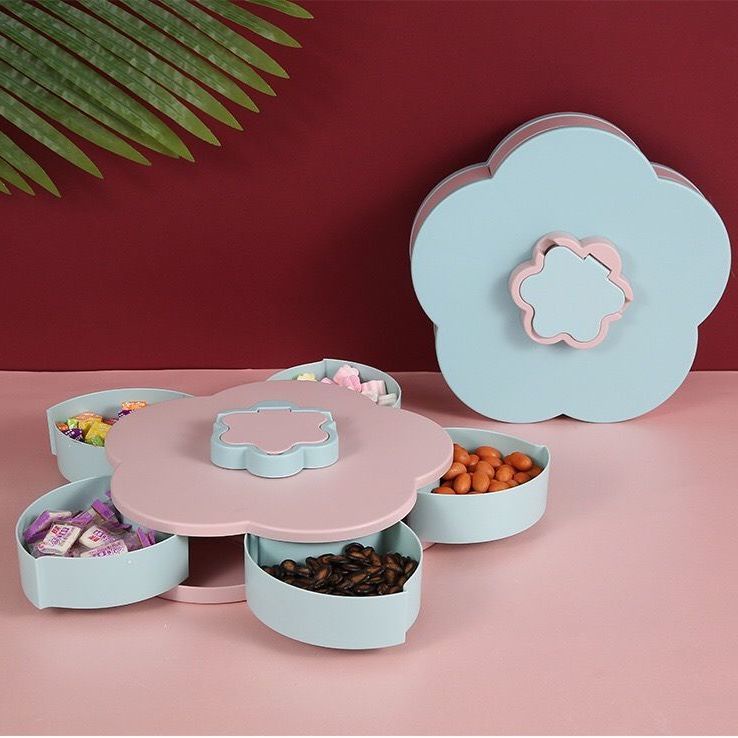 Khay đựng trái cây xoay được kèm giá đỡ điện thoại sáng tạo