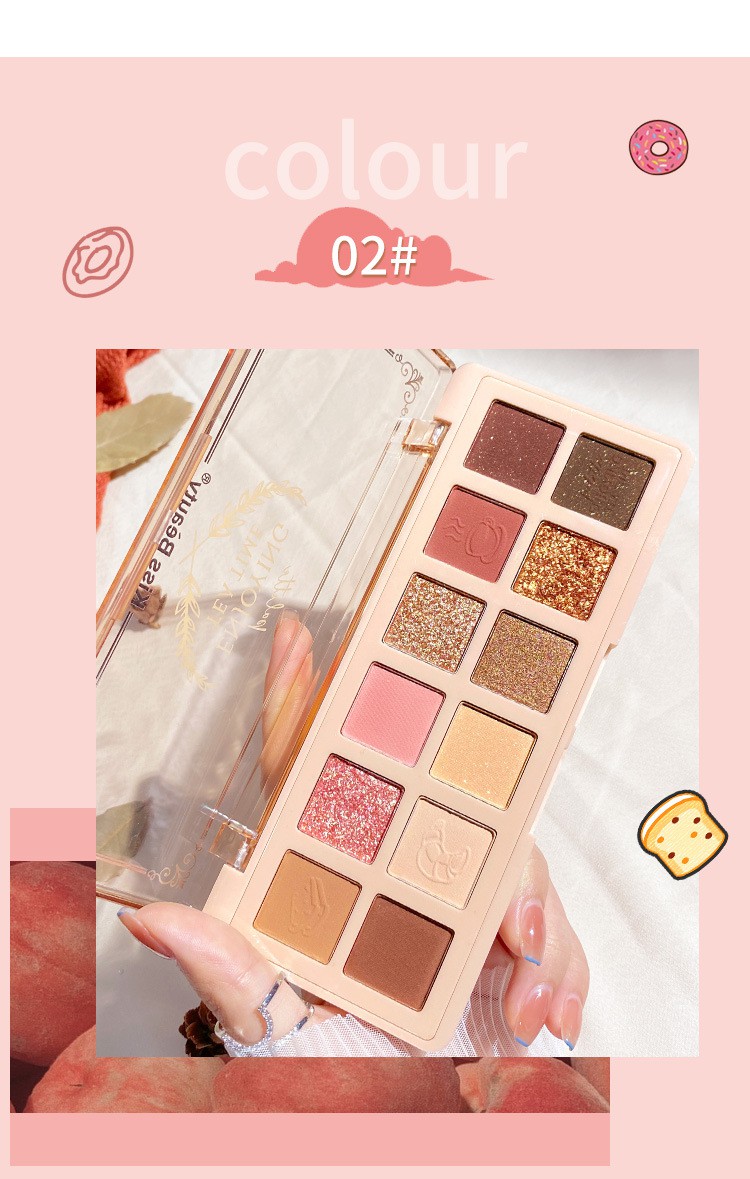 Eye shadow plate eye make up 12 colors shimmering powder shimmer natural nude makeup earth tone eyeshadow all-match | BigBuy360 - bigbuy360.vn