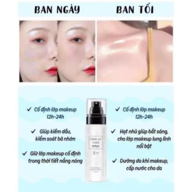 Xit Khoáng Khóa lớp MAKEUP FIXER SPRAY , có ánh nhũ giữ lớp trang điểm lâu trôi và cấp ẩm.Tặng kèm 1 cây chì kẻ mày. | BigBuy360 - bigbuy360.vn