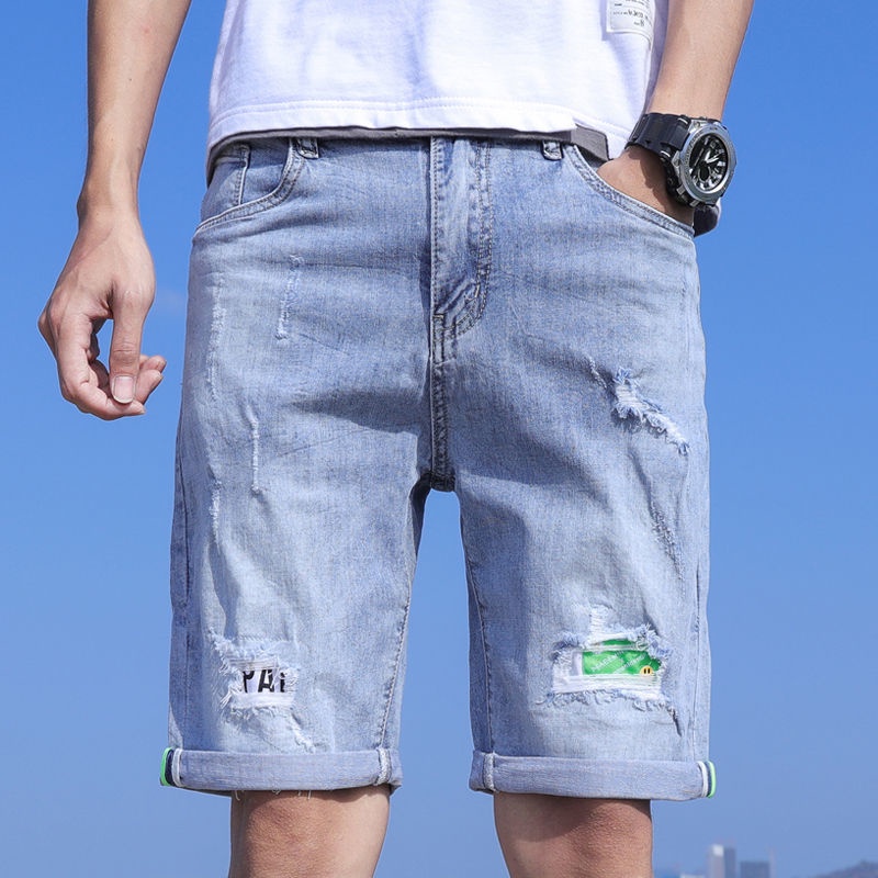 Quần Short Jean Dáng Rộng Plus Size Phong Cách Hàn Quốc Cho Nam