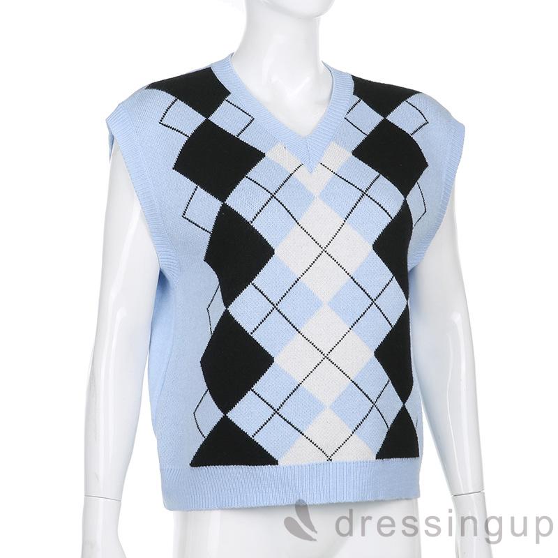 Áo sweater không tay cổ chữ V dáng rộng thời trang dành cho nữ