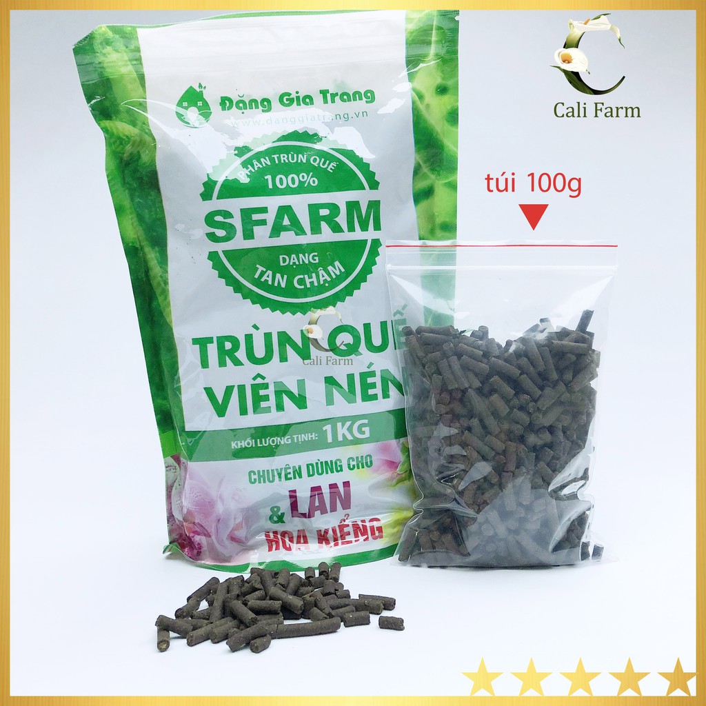 Phân Trùn Quế SFARM  tách lẻ túi zip 100g tiện lợi dễ dàng sử dụng