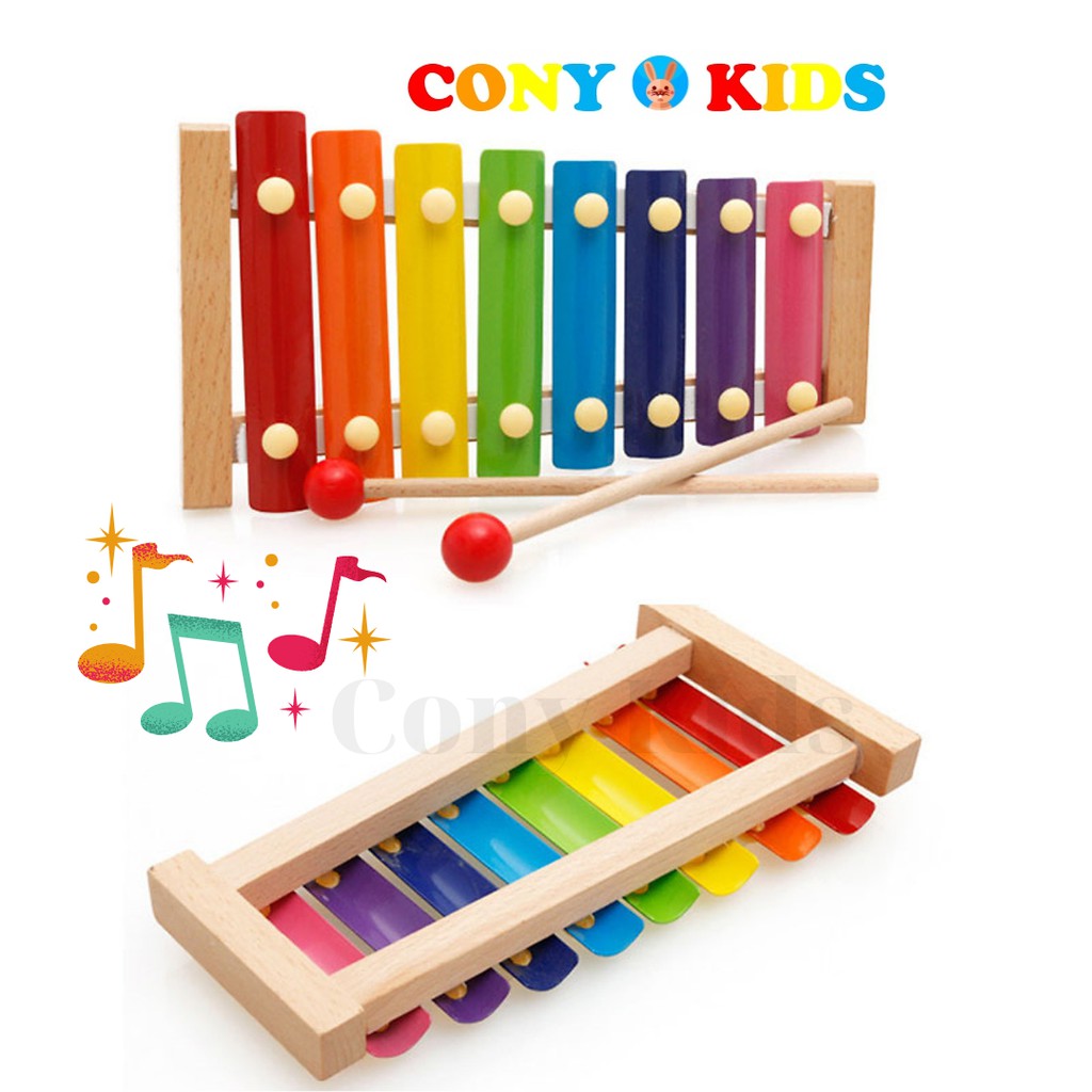 Đàn gỗ Xylophone 8 thanh phát triển khả năng âm nhạc và giác quan cho bé