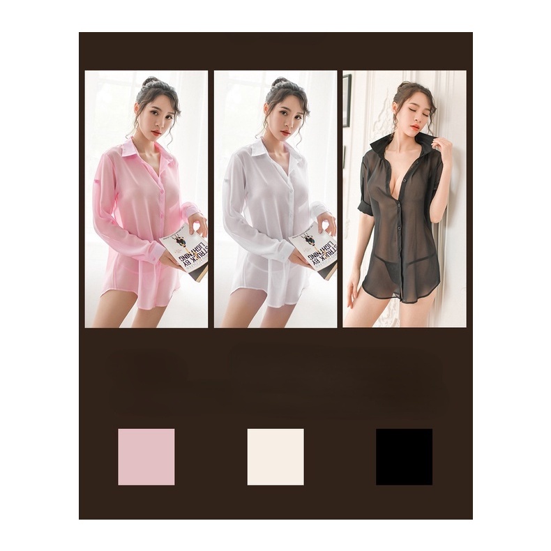 Đồ Ngủ Sexy Mới Phù Hợp Với áo Sơ Mi Xuyên Thấu Voan Xuyên Thấu đồ Lót Sexy Phụ Nữ đồng Phục Cám Dỗ Quần áo | BigBuy360 - bigbuy360.vn