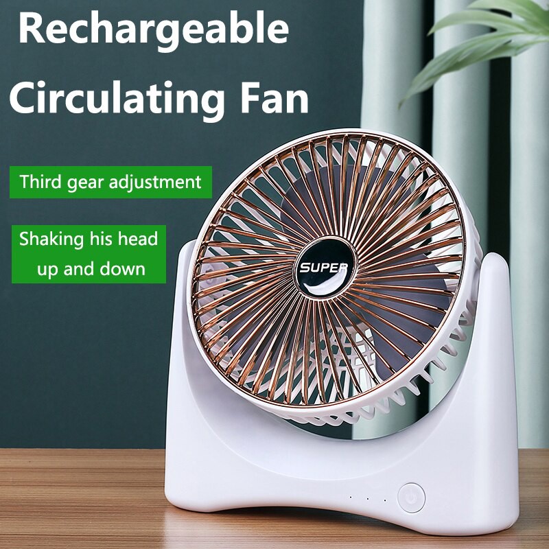 Quạt Tích Điện Super Fan 3 Chế Độ Gió Cực Mạnh Cổng Sạc USB Tiện Lợi - DÙNG ĐƯỢC 4-6 TIẾNG