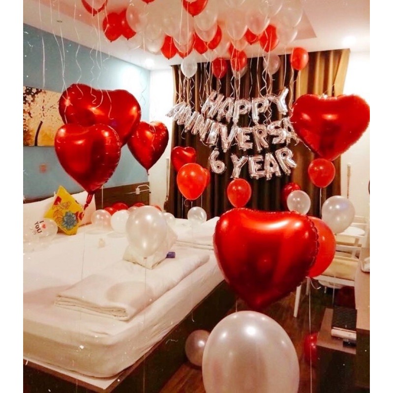 Set Bóng Bay Trang Trí Happy Anniversary MP89 Màu Đỏ