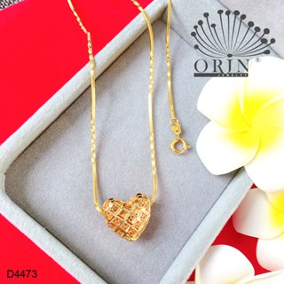Dây chuyền dạng mì xoắn mặt trái tim đeo 2 kiểu đính đá thiết kế cao cấp Orin D4473