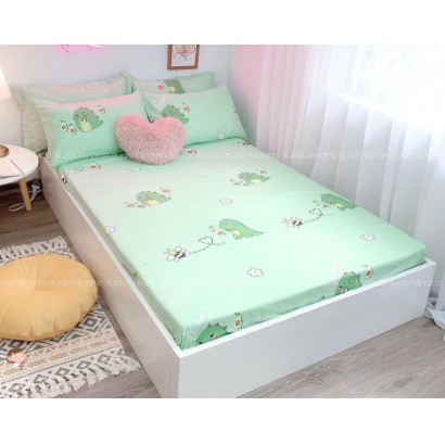 Ga Trải Giường Bọc Đệm,Drap 1m4x2m đệm dày 15-20cm,có chọn mẫu-khủng long bơ