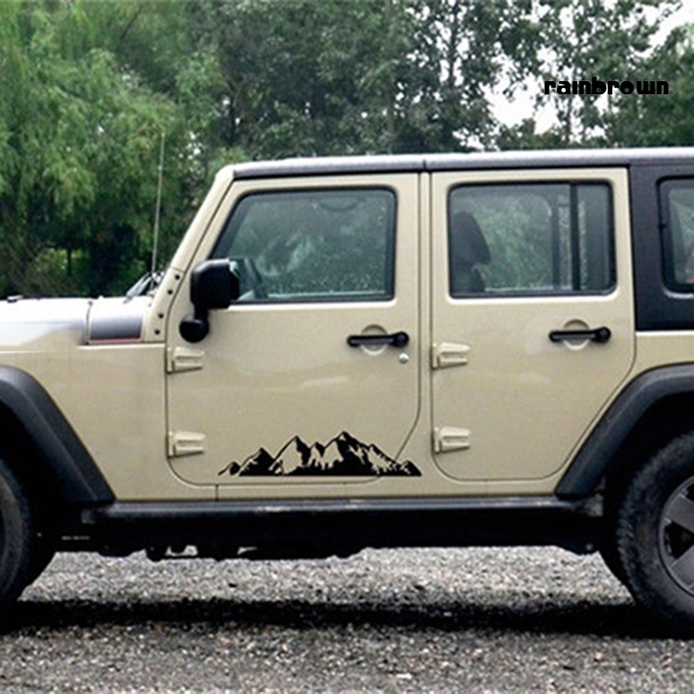 Set đề can PVC dán hai bên cửa xe hơi xe tải trang trí tạo kiểu hình ngọn núi
