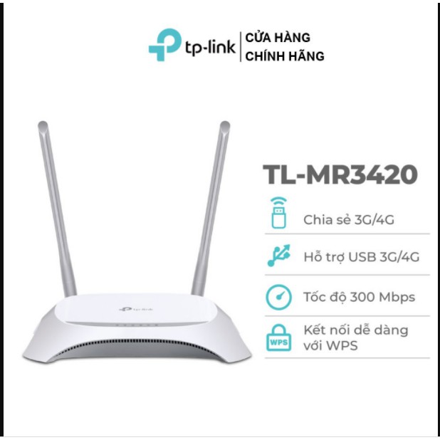 Thiết Bị Wifi Không Dây Router Wifi TP-Link TL- MR3420 Chuẩn N 300Mbps - Hàng Nhập Khẩu | BigBuy360 - bigbuy360.vn