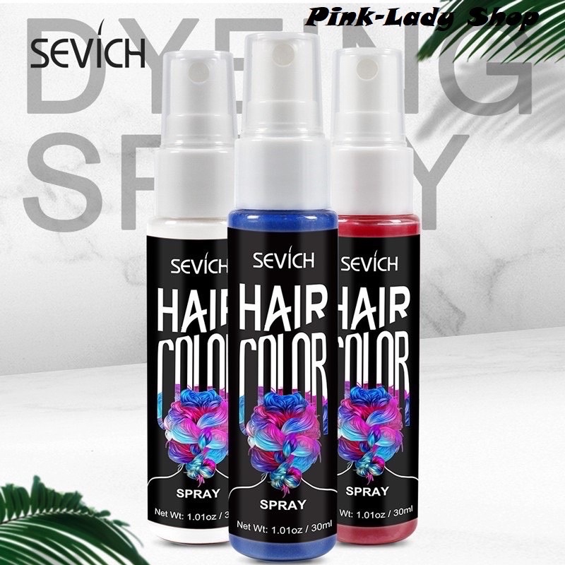 {Có Sẵn} Chai Xịt Đổi Màu Tóc Tạm Thời Màu Trắng Sevich 30ml