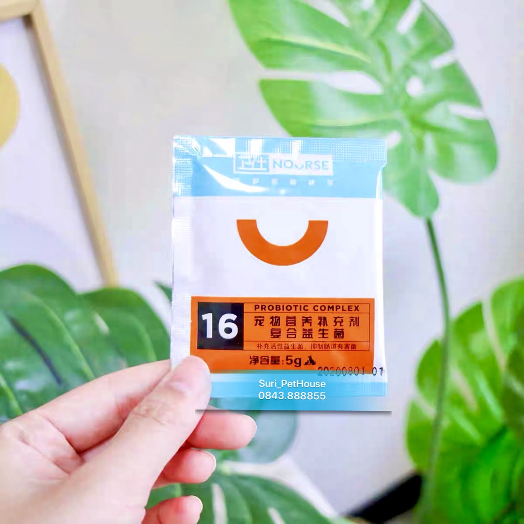 Men vi sinh Nourse 16 bổ sung Probiotic hỗ trợ tiêu hoá cho chó mèo (5gr)