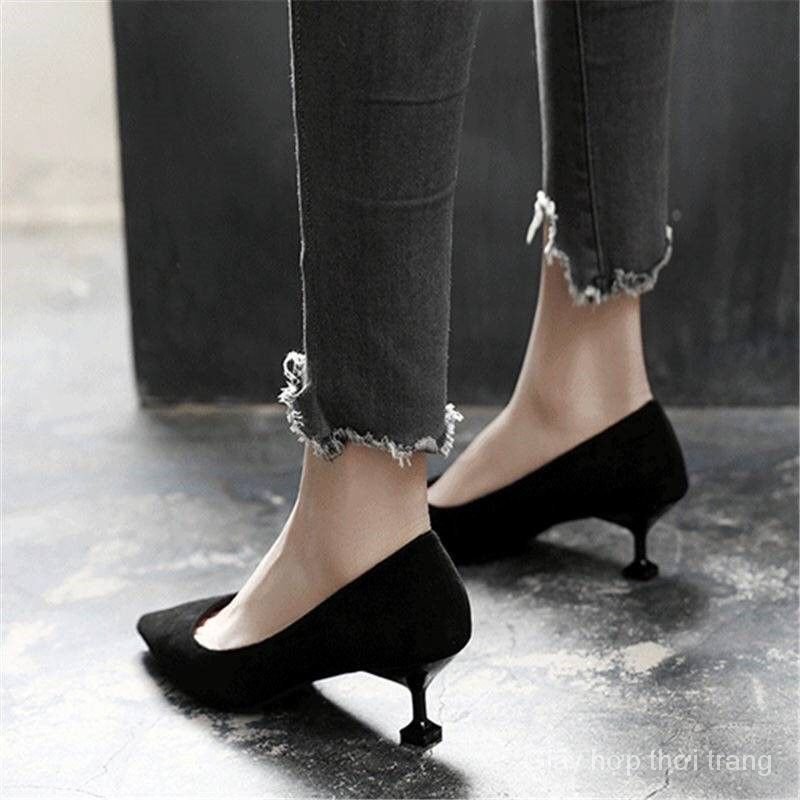 Fashion Pointy-Nose Suede High Heels 7cm For Women