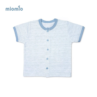 Áo sơ sinh nút giữa tay ngắn - Sọc - miomio