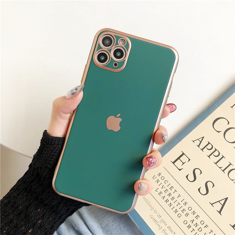 Ốp lưng iphone 💛 ĐỘ IPHONE 12 💛 Ốp iphone dẻo viền xi vuông sang trọng chống bám bụi