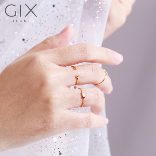 Nhẫn trơn mặt chữ V sang trọng Gix Jewel SPGN105