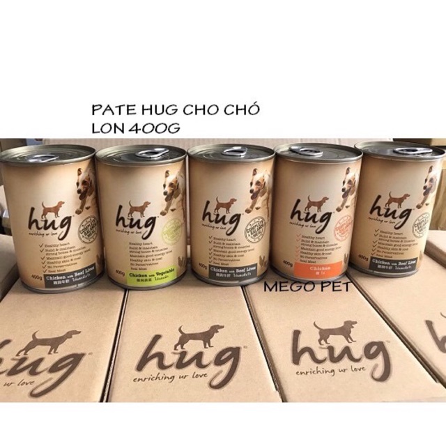 Lon PaTe Hug 400g - Thức ăn cho Chó - Pate cho chó