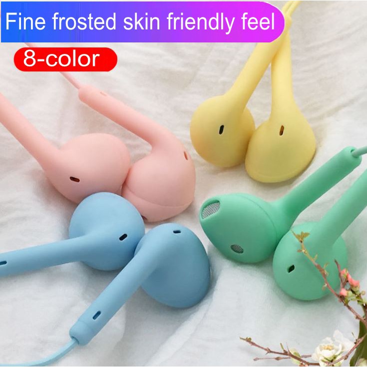 Set 2 Tai Nghe Mini 3.5mm Màu Sắc macaron 8 Màu Chất Lượng Cao