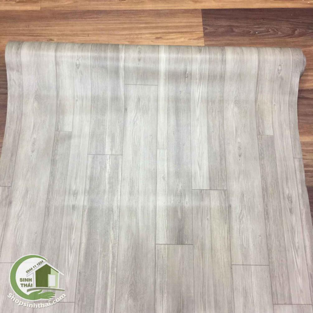 Thảm nhựa trải sàn vân gỗ nhám màu xám, siêu chịu nước, chống mối mọt