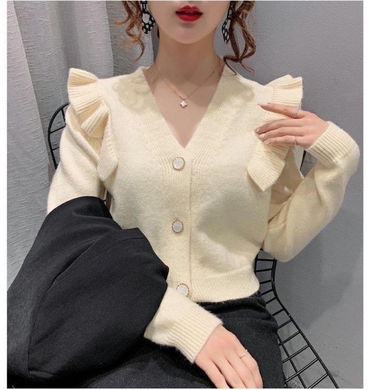 Áo Len Nữ, Áo Len Croptop Cánh Tiên Hàng Quảng Châu Loại 1