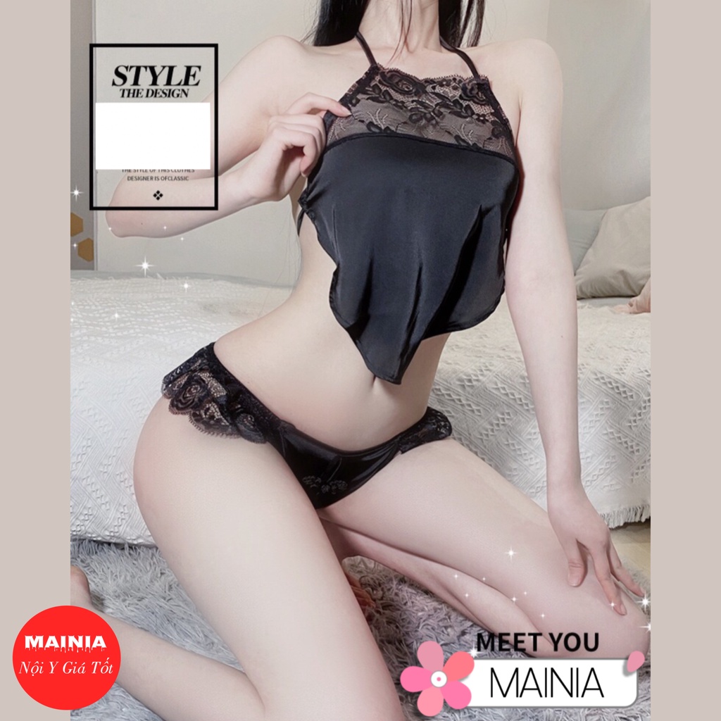 Set Yếm Ngủ Lụa Lọt Khe Hở Đáy Siêu Sexy Bộ Đồ Ngủ Quyến Rũ Gợi Cảm Mainia Shop | BigBuy360 - bigbuy360.vn